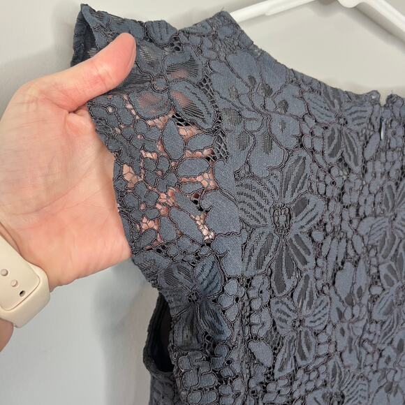 LOFT Blue Dress with Capped Sleeves Size 6P Petites - Picture 9 of 16